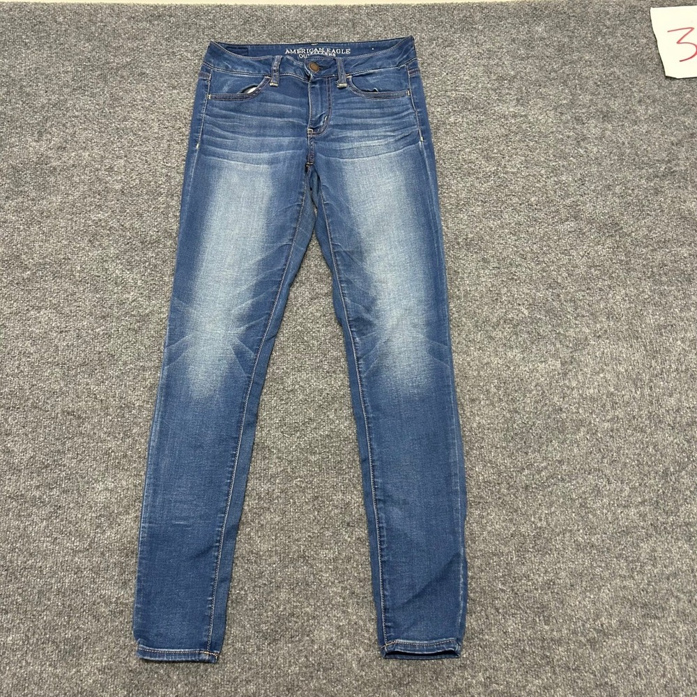 American Eagle Jeans Womens Size 6 Blue Skinny Stretch Medium Wash Denim Casual